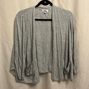 Ellie open gray cardigan with pockets